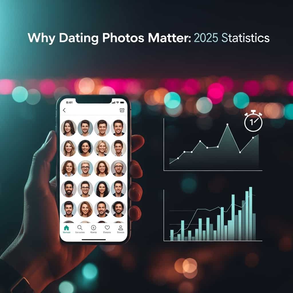 Statistics charts illustrating dating photo performance