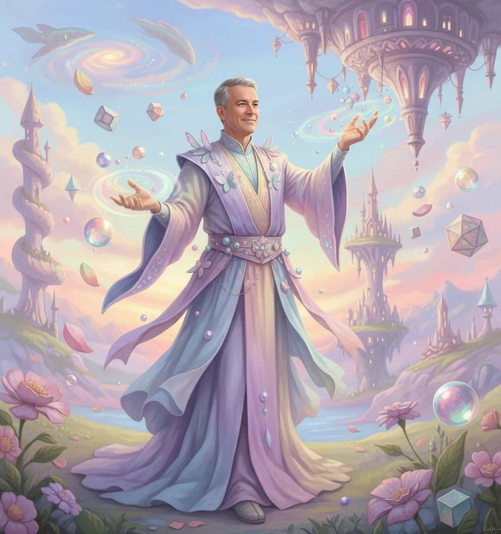 The Whimsical Dreamscape Architect weaves impossible visions into being, gracefully shaping a surreal, shifting reality.