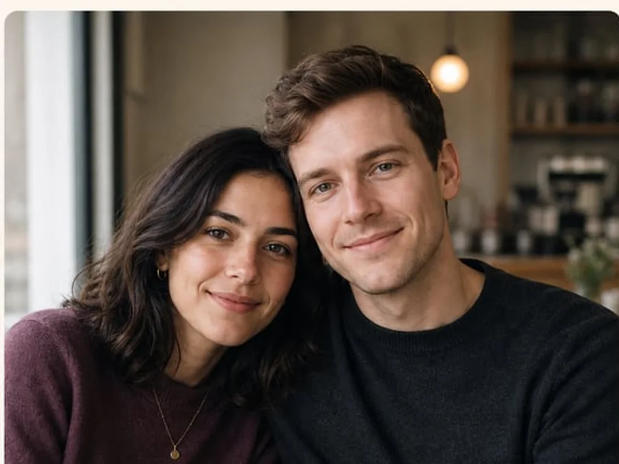 Cozy cafe couple style