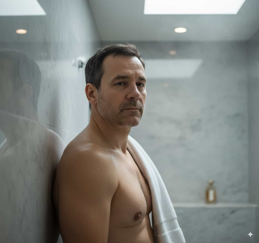 Ethan L. home ritual making coffee.