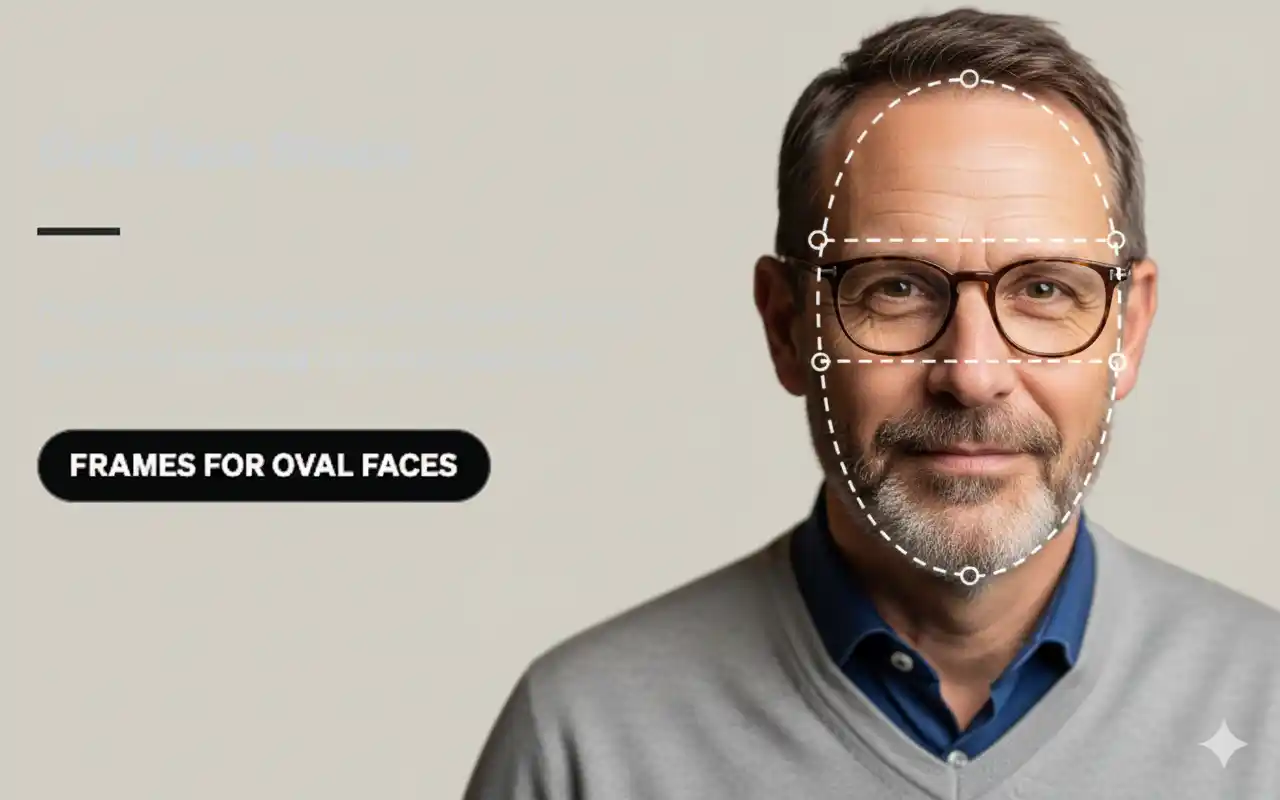 Oval face shape with recommended glasses