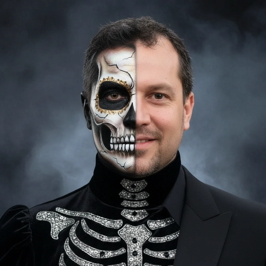 AI werewolf transformation Halloween photo for social media