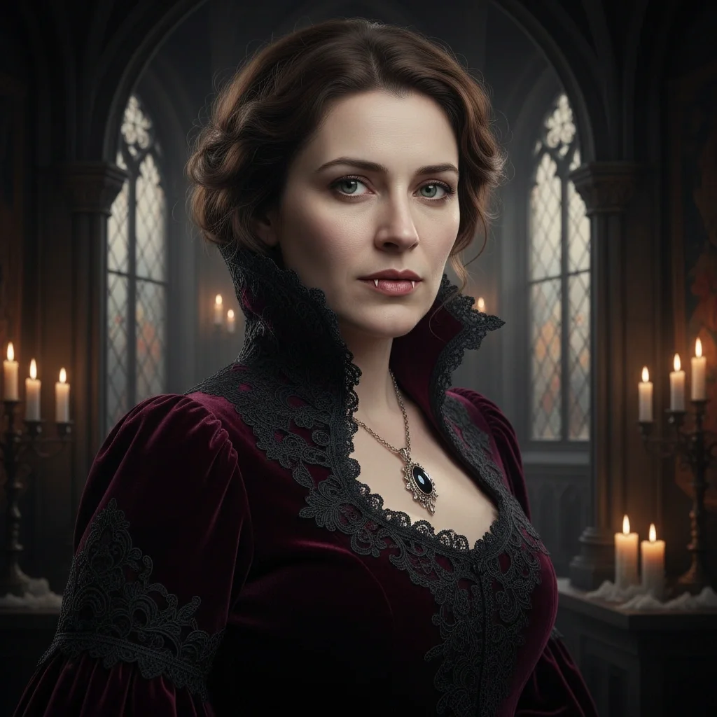 AI generated vampire Halloween costume photo