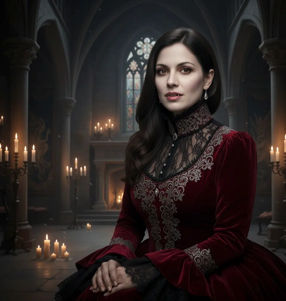 AI dark sorceress Halloween costume photo effect